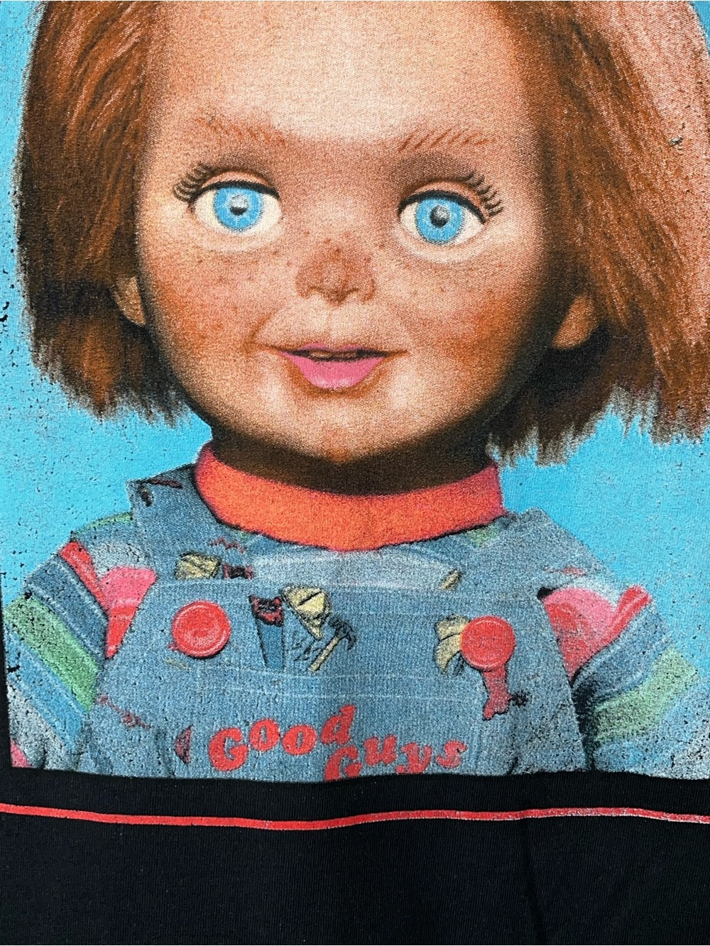 Chucky Good Guys Black Graphic  T-Shirt Unisex - Picture 5 of 6